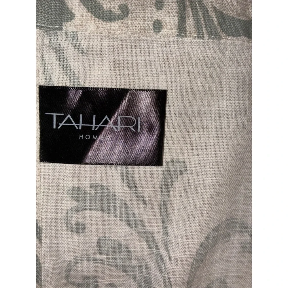 TAHARI Homes Elegant Neutral Damask Curtain Panels Set‎ 4 Linen Look 48x80